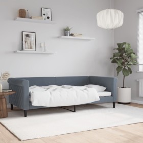 Sofá cama terciopelo gris oscuro 90x190