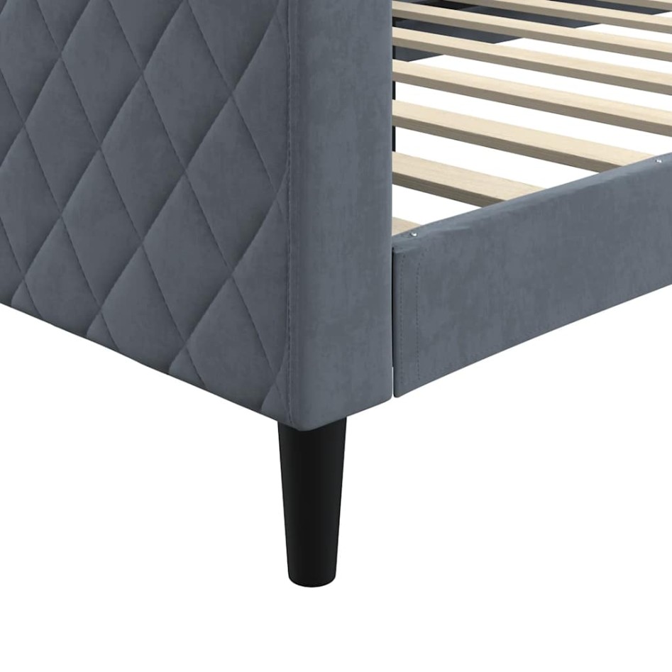 Sofá cama terciopelo gris oscuro 90x190