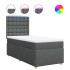 Cama box spring con colchón tela gris oscuro 100x200
