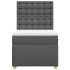 Cama box spring con colchón tela gris oscuro 100x200