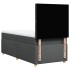 Cama box spring con colchón tela gris oscuro 100x200