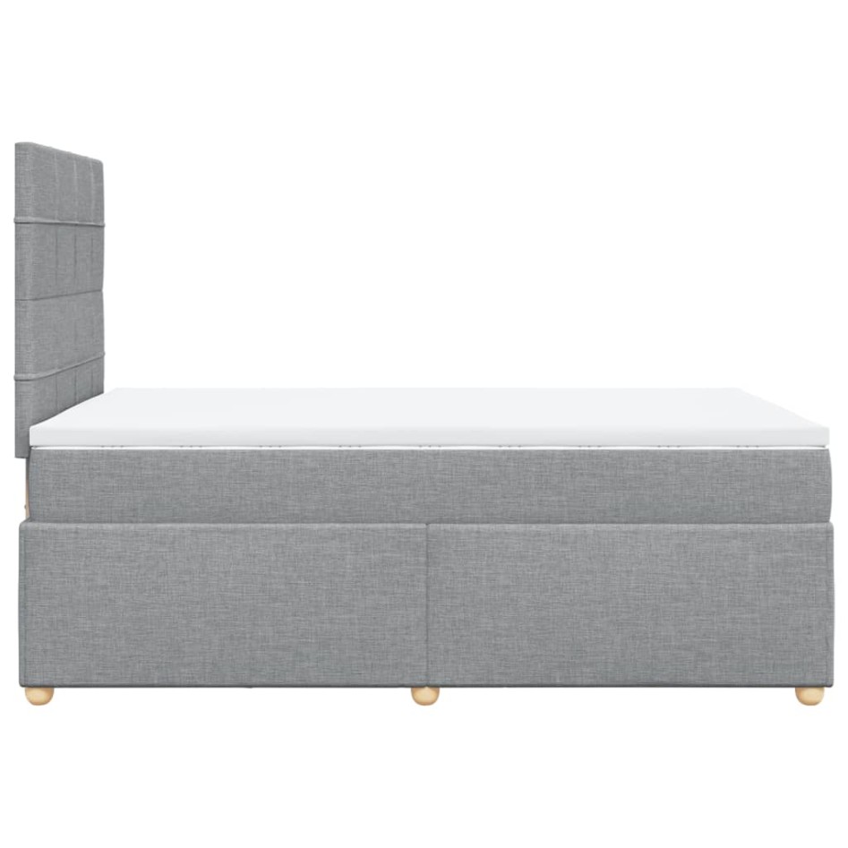 Cama box spring con colchón tela gris claro 120x200