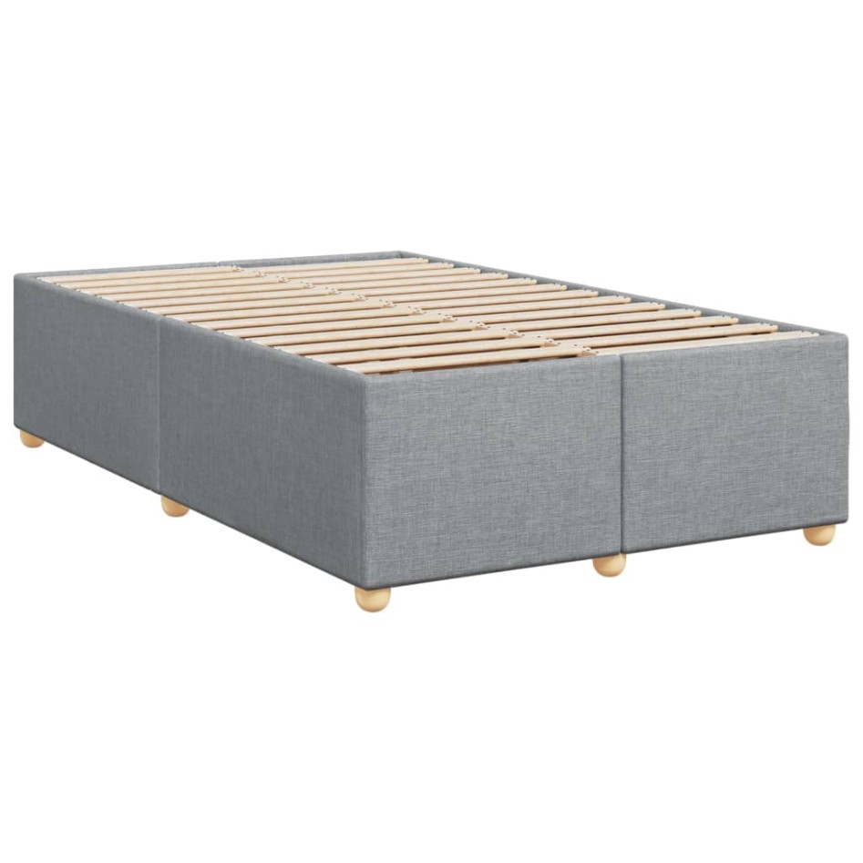Cama box spring con colchón tela gris claro 120x200