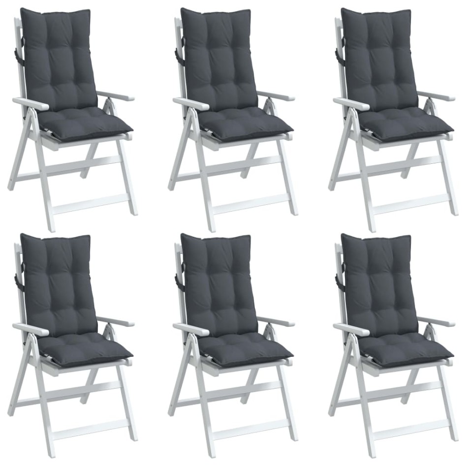Cojines de silla respaldo alto 6 uds tela Oxford gris