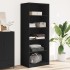 Armario de madera de ingeniería negro 80x50x200