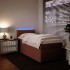 Cama box spring con colchón terciopelo rosa 90x200