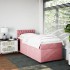 Cama box spring con colchón terciopelo rosa 90x200
