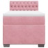 Cama box spring con colchón terciopelo rosa 90x200