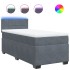 Cama box spring con colchón terciopelo gris oscuro 90x200