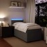 Cama box spring con colchón terciopelo gris oscuro 100x200
