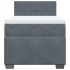 Cama box spring con colchón terciopelo gris oscuro 100x200