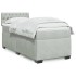 Cama box spring con colchón terciopelo gris claro 100x200
