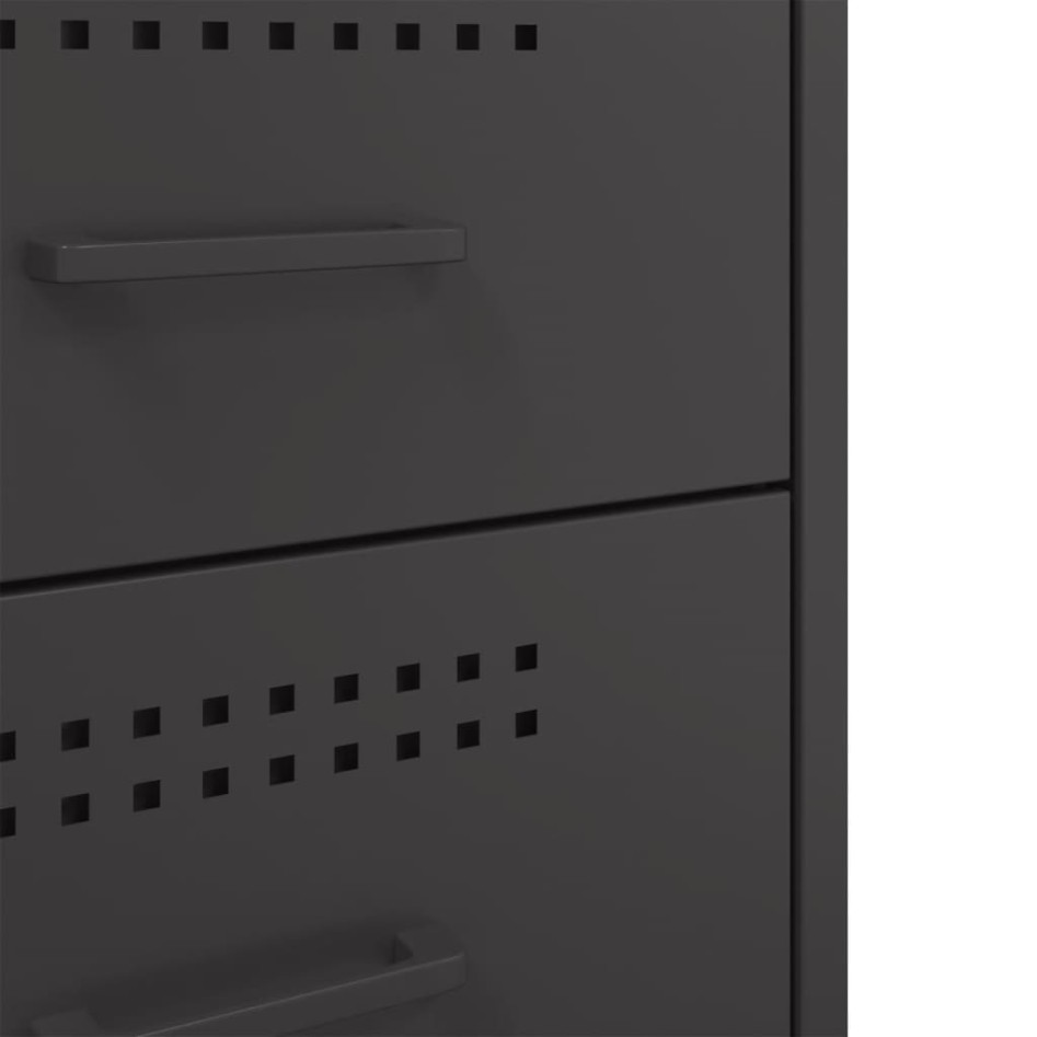 Mesitas de noche 2 unidades acero negro 36x39x68