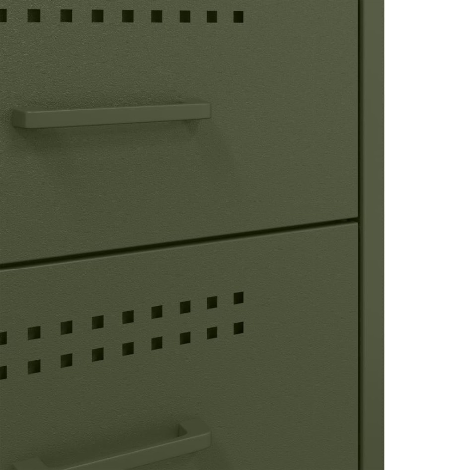 Mesitas de noche 2 unidades acero verde oliva 36x39x68