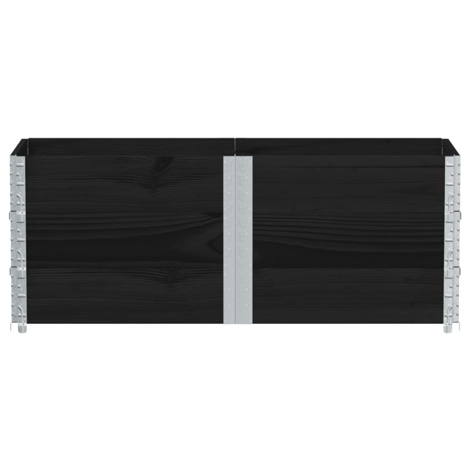 Collares de palets 3 uds madera maciza de pino negro 150x50