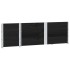 Collares de palets 3 uds madera maciza de pino negro 150x50