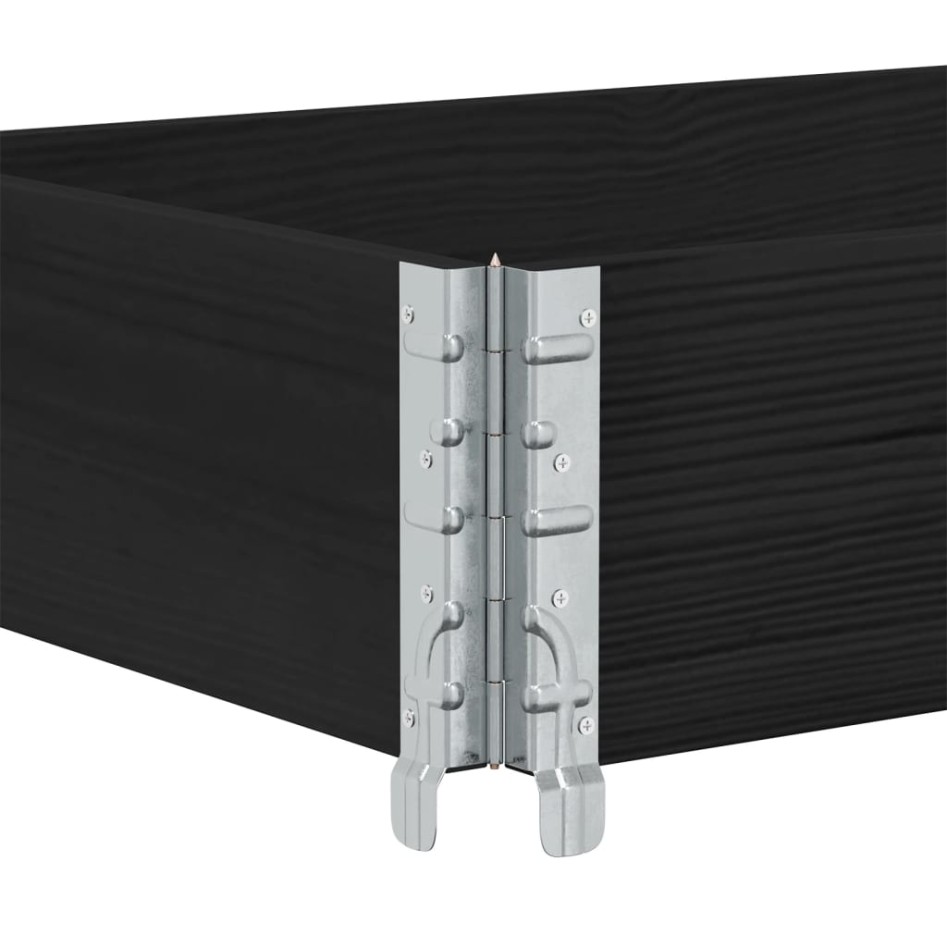 Collares de palets 3 uds madera maciza de pino negro 150x50