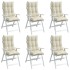 Cojines de silla respaldo alto 6 uds tela Oxford color
