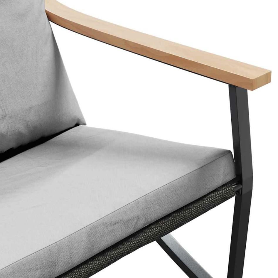 Juego de muebles de jardín con cojines 4 piezas acero