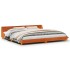 Cama sin colchón madera maciza de pino marrón cera 180x200