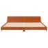 Cama sin colchón madera maciza de pino marrón cera 180x200