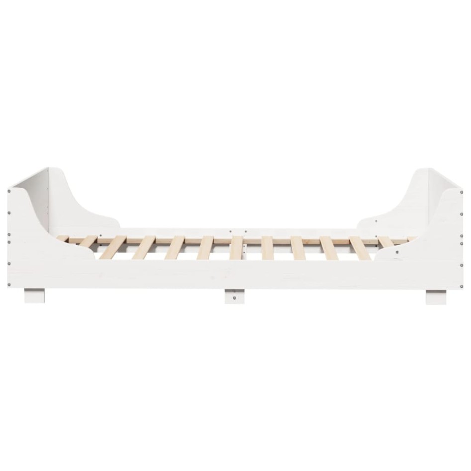 Estructura de cama sin colchón madera de pino blanca 90x200