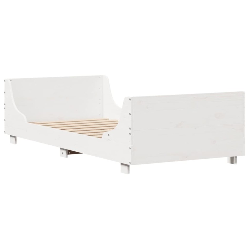 Estructura de cama sin colchón madera de pino blanca 90x200