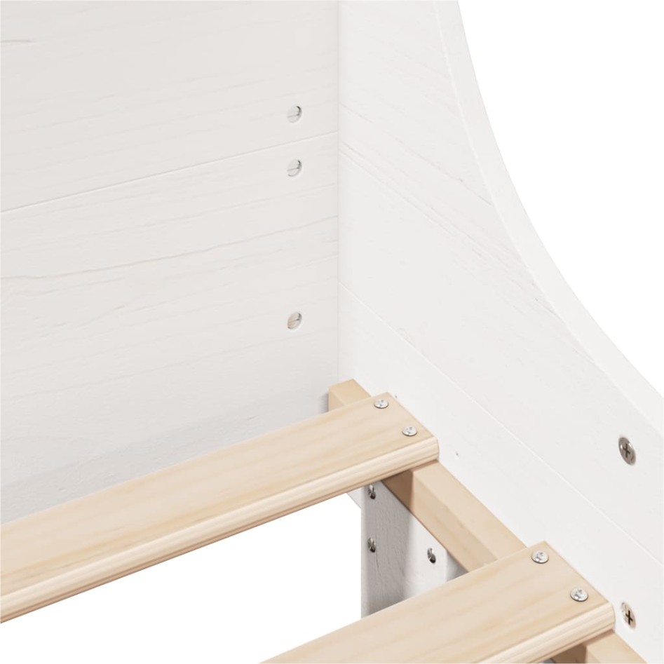 Estructura de cama sin colchón madera de pino blanca 90x200