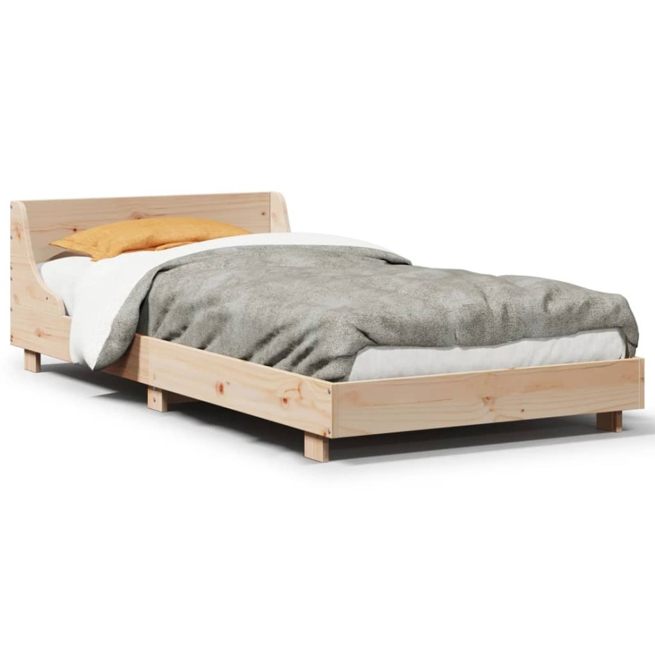 Estructura de cama sin colchón madera maciza de pino 90x190