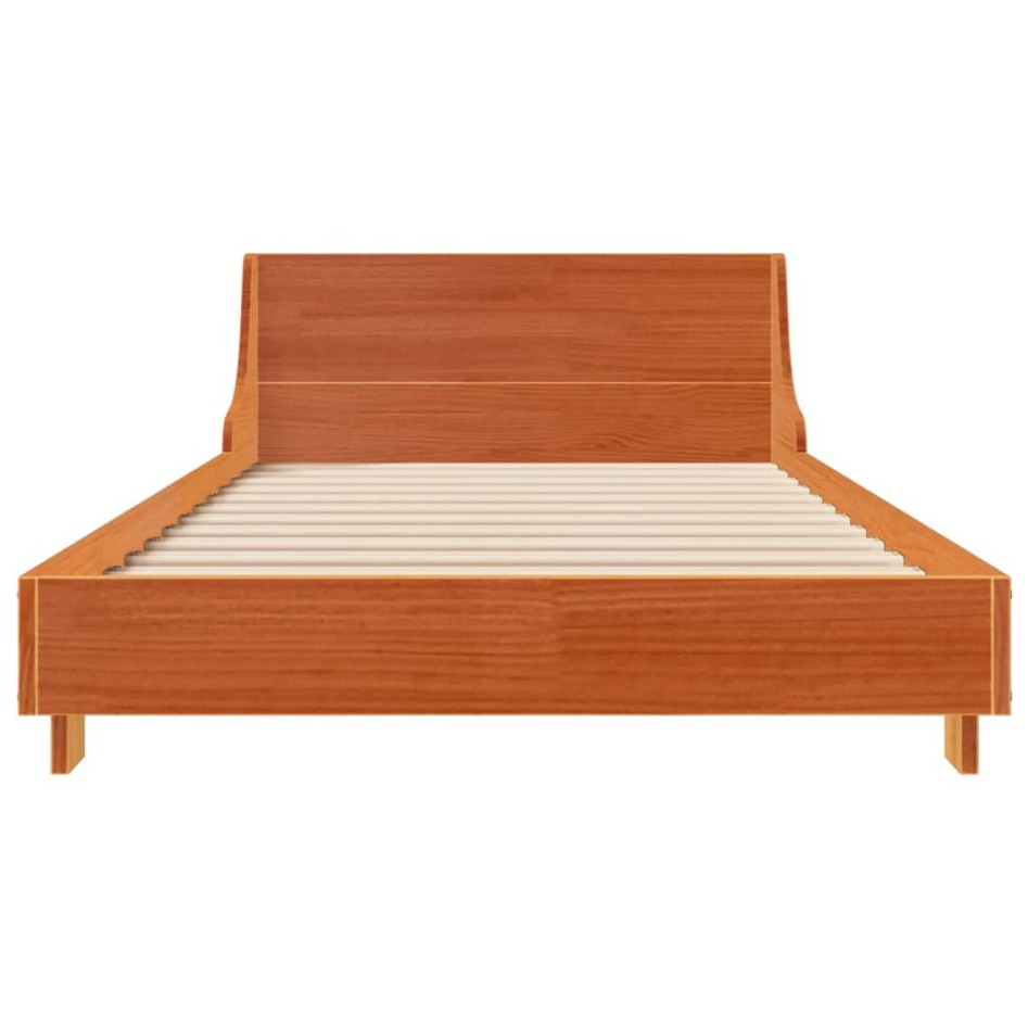 Estructura de cama sin colchón madera maciza marrón 75x190