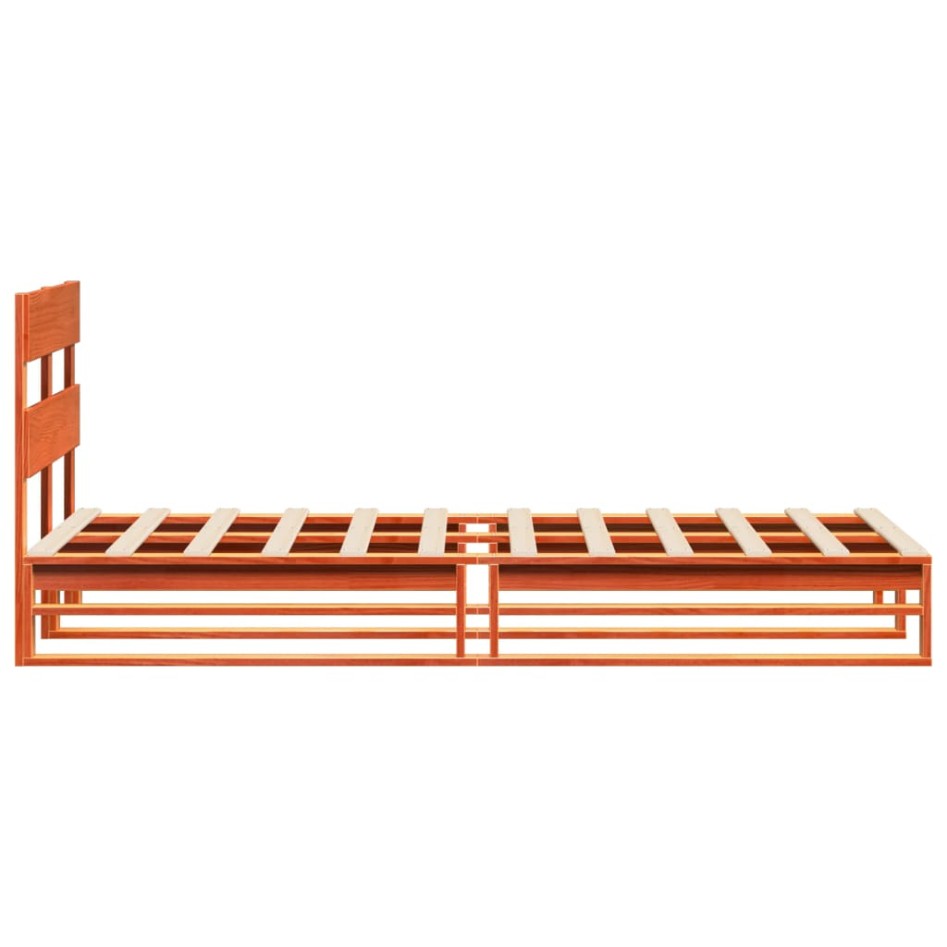 Estructura de cama sin colchón madera de pino marrón 90x200