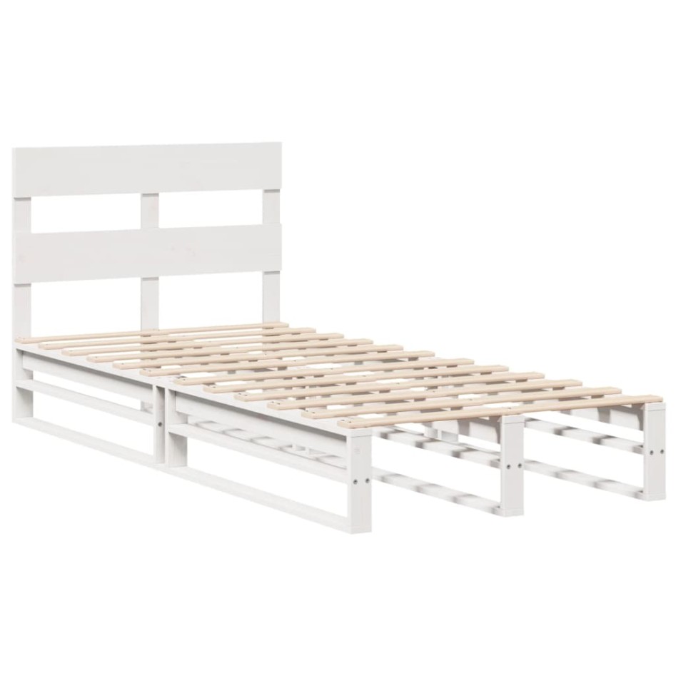 Estructura de cama sin colchón madera maciza blanca 75x190
