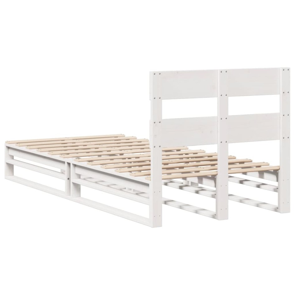 Estructura de cama sin colchón madera maciza blanca 75x190