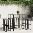 Juego de mesa alta y taburetes de jardín 7 piezas acero negro