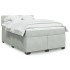 Cama box spring con colchón terciopelo gris claro 140x190