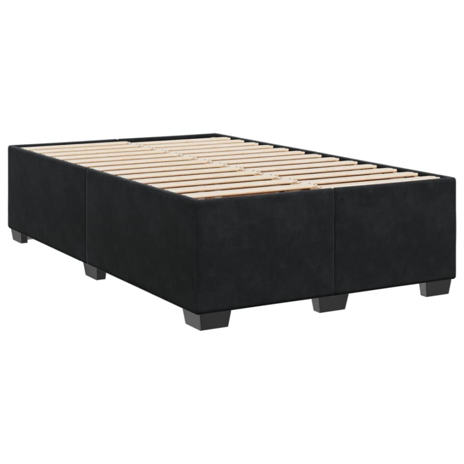 Cama box spring con colchón terciopelo negro 120x200