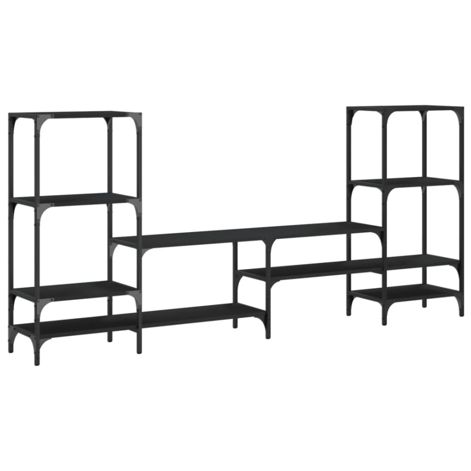 Mueble para TV madera de ingeniería negro 206,5x28,5x95