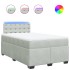 Cama box spring con colchón terciopelo gris claro 120x200