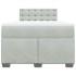 Cama box spring con colchón terciopelo gris claro 120x200