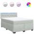 Cama box spring con colchón terciopelo gris claro 140x190