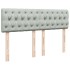 Cama box spring con colchón terciopelo gris claro 140x190