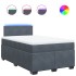 Cama box spring con colchón terciopelo gris oscuro 120x200
