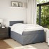 Cama box spring con colchón terciopelo gris oscuro 120x200