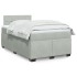 Cama box spring con colchón terciopelo gris claro 120x200