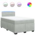 Cama box spring con colchón terciopelo gris claro 120x200