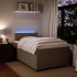 Cama box spring con colchón terciopelo gris claro 120x200