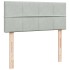 Cama box spring con colchón terciopelo gris claro 120x200