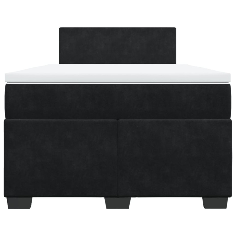 Cama box spring con colchón terciopelo negro 120x190