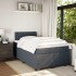 Cama box spring con colchón terciopelo gris oscuro 120x200