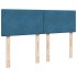 Cama box spring con colchón terciopelo azul 140x190